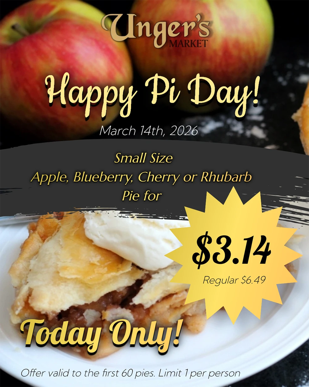 Unger's Pie Day Promotion