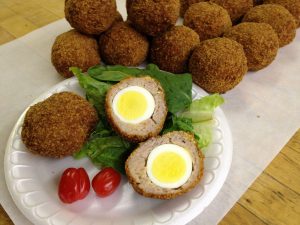 Scotch Eggs wrapped with Shannon's Sausage